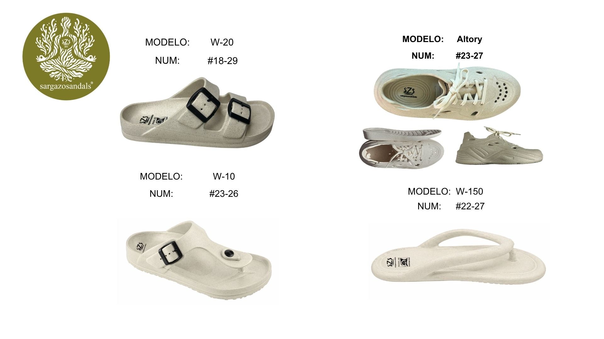 Paquete Sargazosandals SZS W150 – 6 Pares (Tallas 22-27)